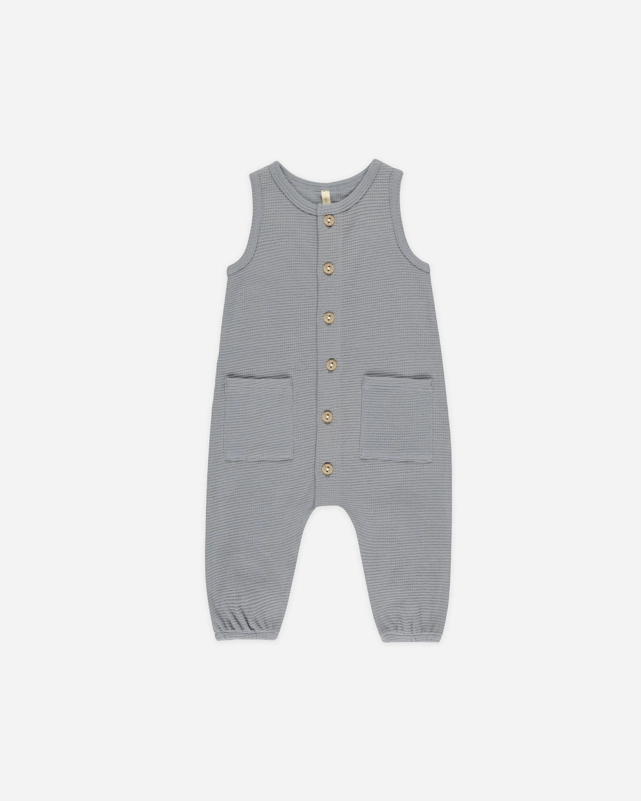 -Waffle Jumpsuit || Blue-