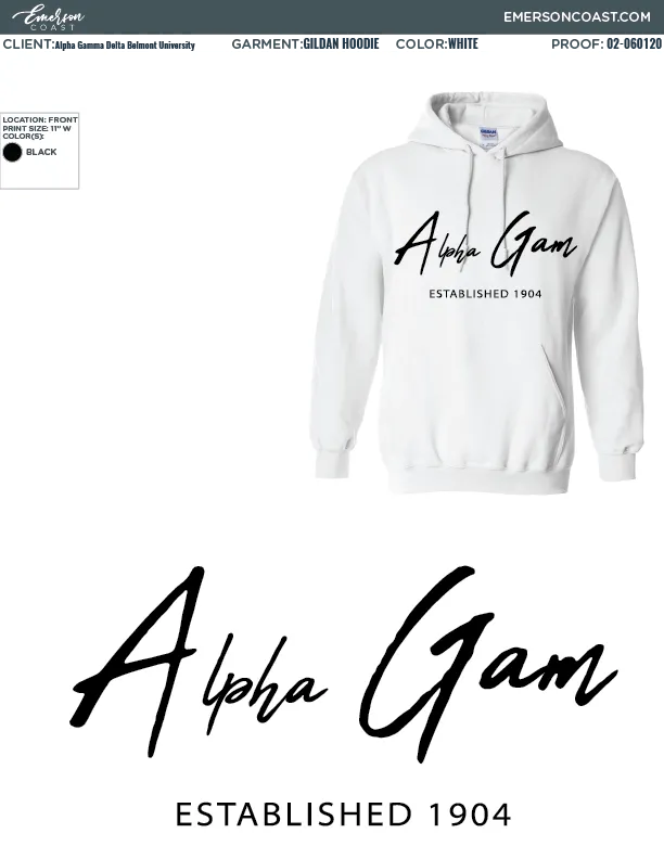 02-060120 Alpha Gamma Delta Belmont University White Hoodies 2020-01