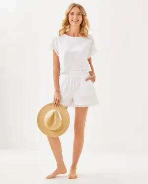 2.5" Riv Terry Cover-Up Short - Resort White Lil Butterfly