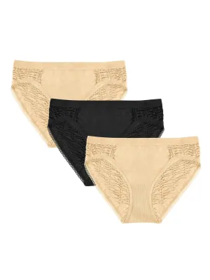 3 Pack Women Panties Comfort Hipster Panty Multicolor