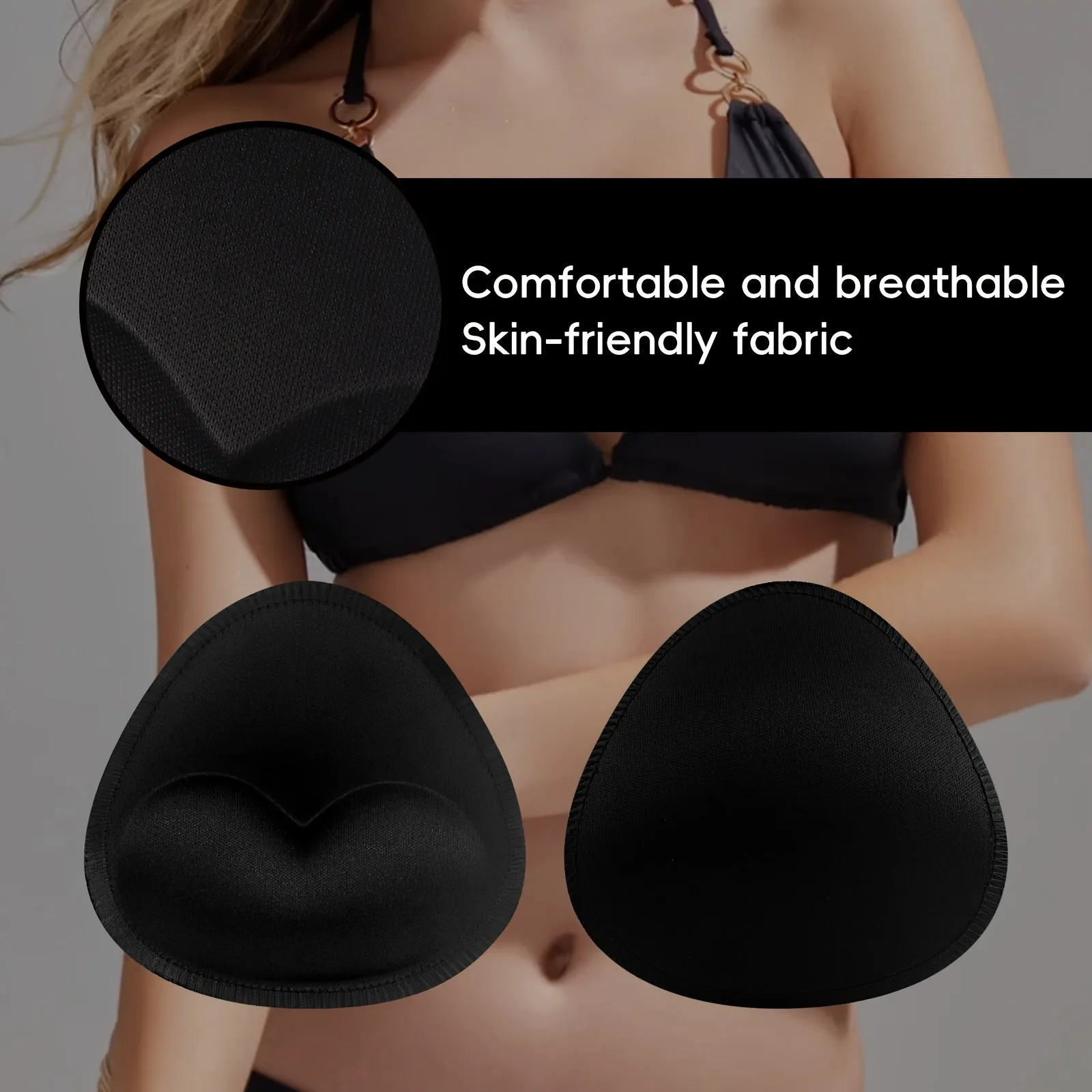 4 Pairs Seamless Push-up Bra Pads - Invisible Chest Enhancers for Women's Bras, Bikinis & Tops