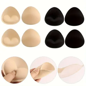 4 Pairs Seamless Push-up Bra Pads - Invisible Chest Enhancers for Women's Bras, Bikinis & Tops