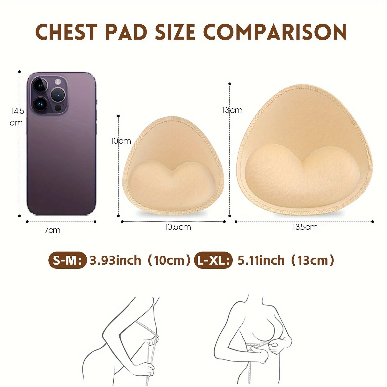 4 Pairs Seamless Push-up Bra Pads - Invisible Chest Enhancers for Women's Bras, Bikinis & Tops
