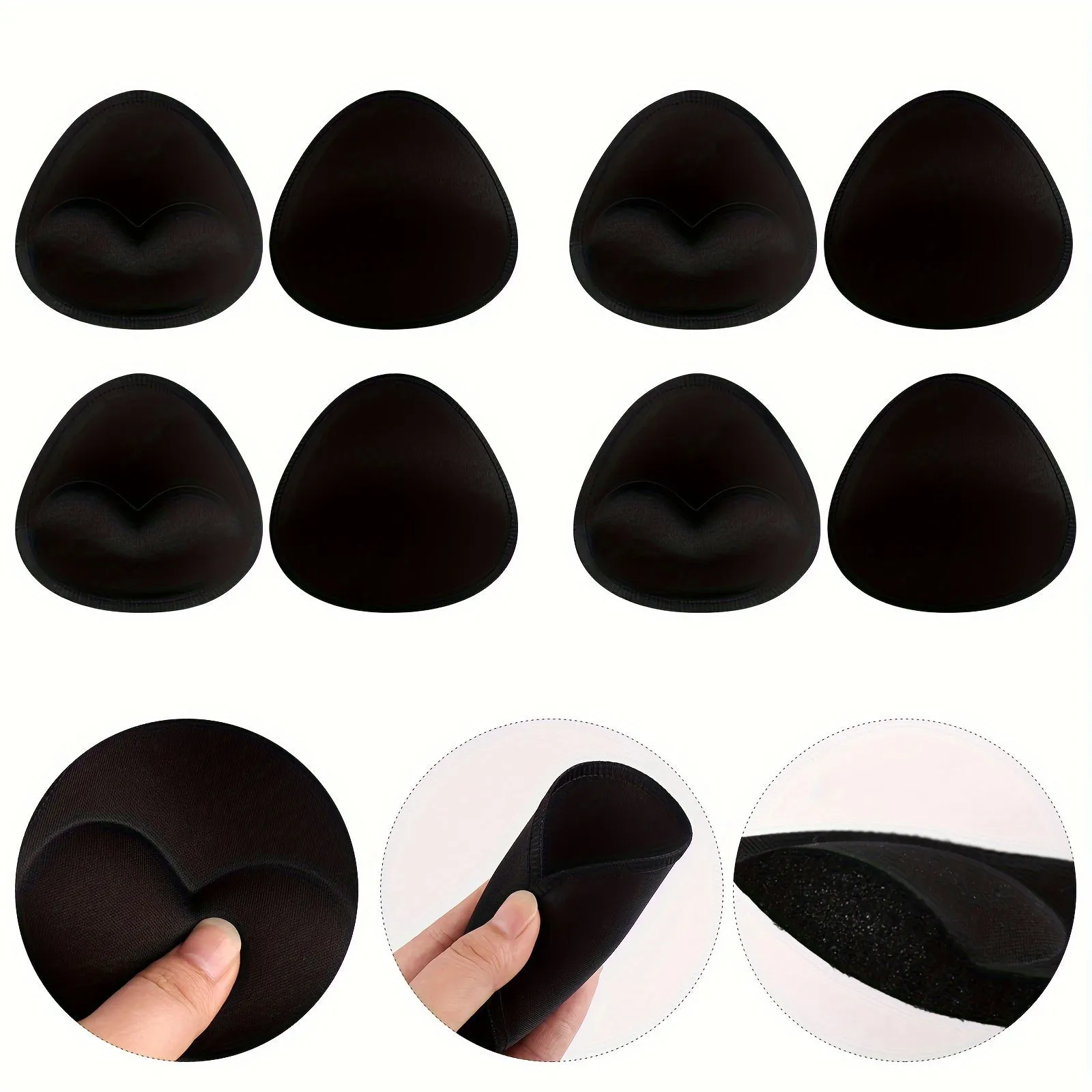 4 Pairs Seamless Push-up Bra Pads - Invisible Chest Enhancers for Women's Bras, Bikinis & Tops