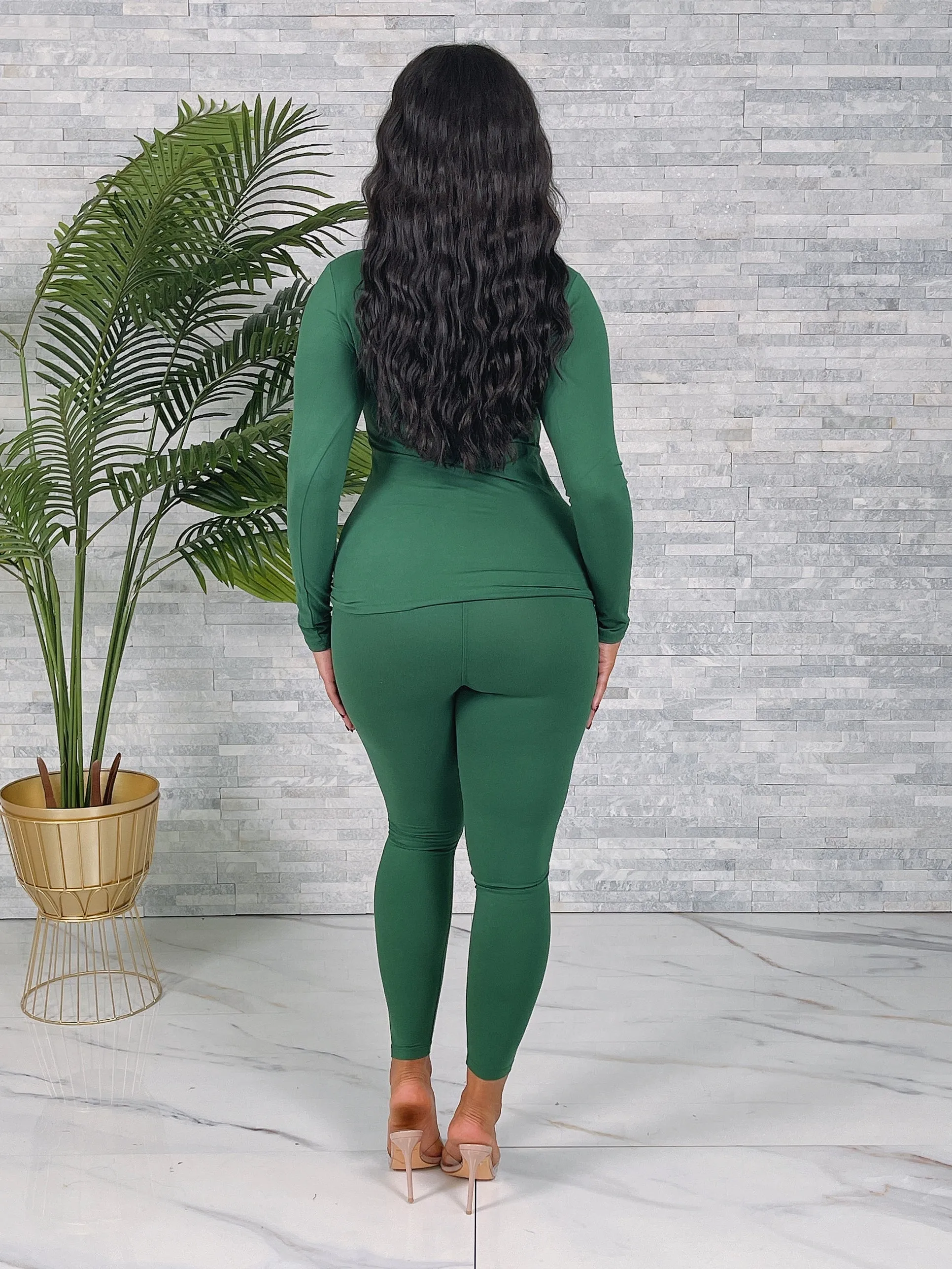 57025XP-MOCK NECK TOP & LEGGINGS SET (PLUS)