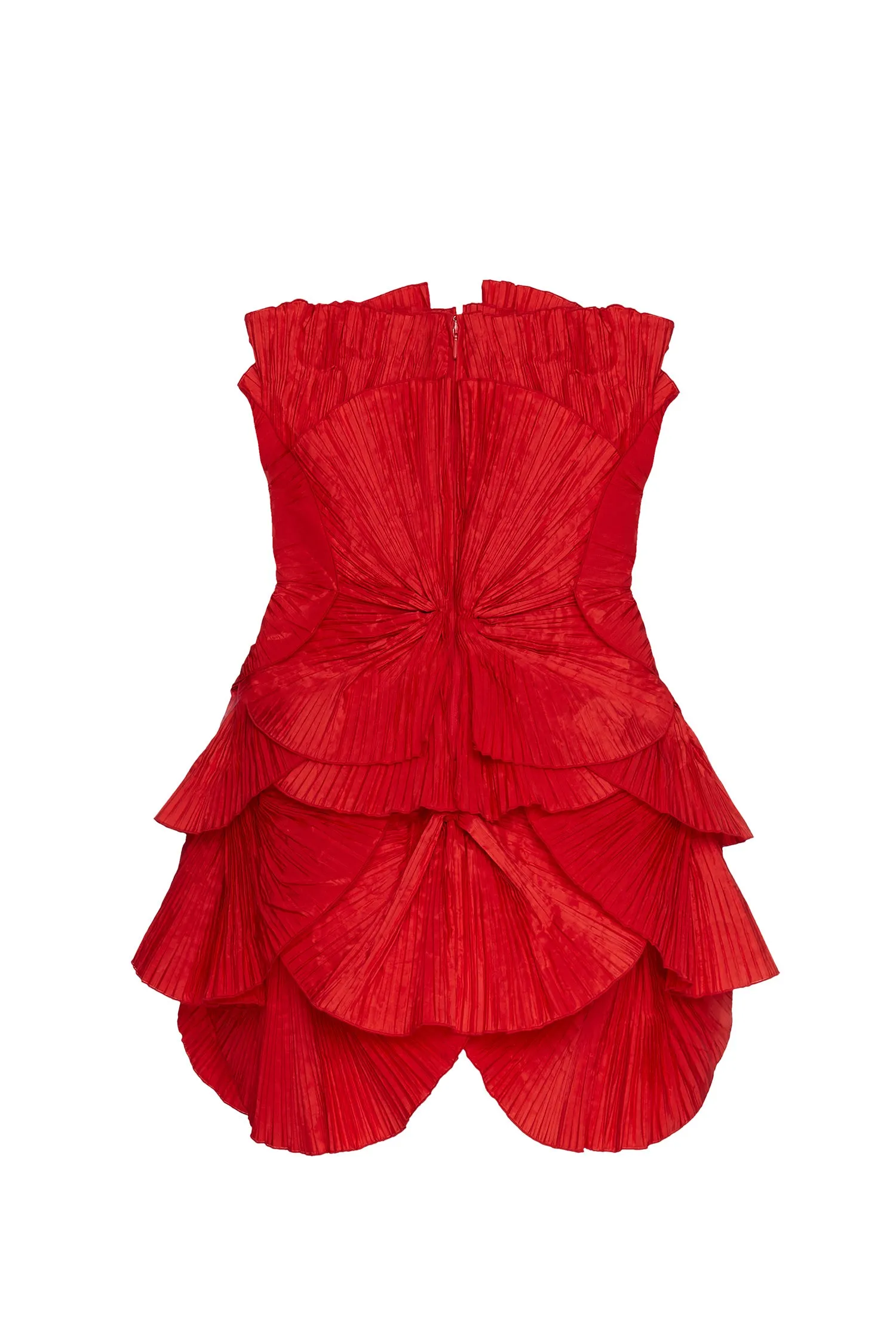 80's Red Pleated Mini Dress