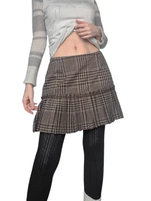 90s downtown plaid pleated mini skirt