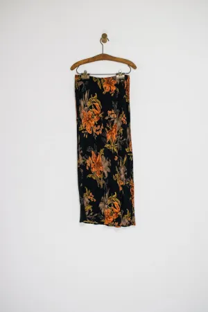 90’s LONG FLORAL SKIRT / MEDIUM