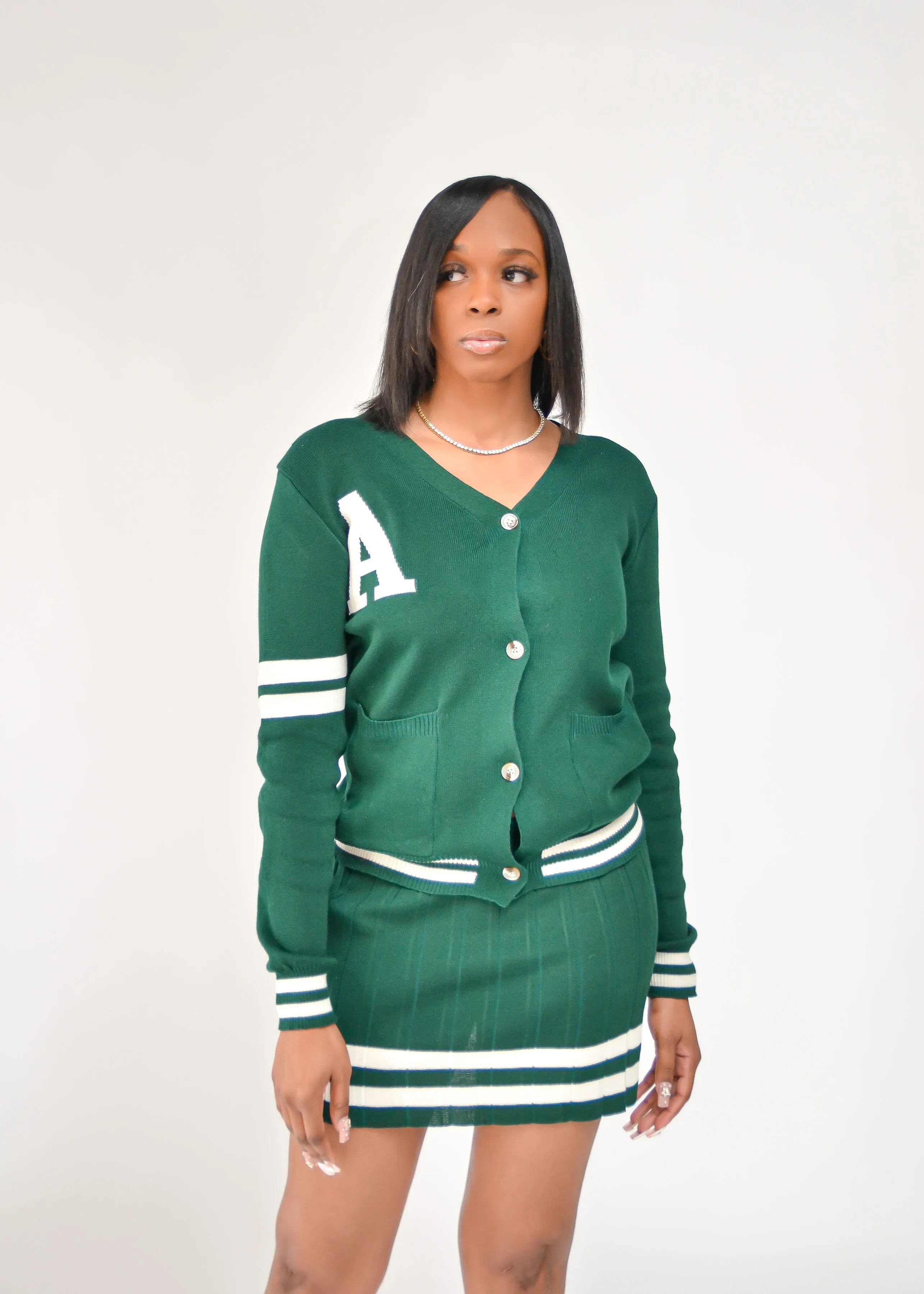 A-SASSIN Varsity Sweater Skirt Set