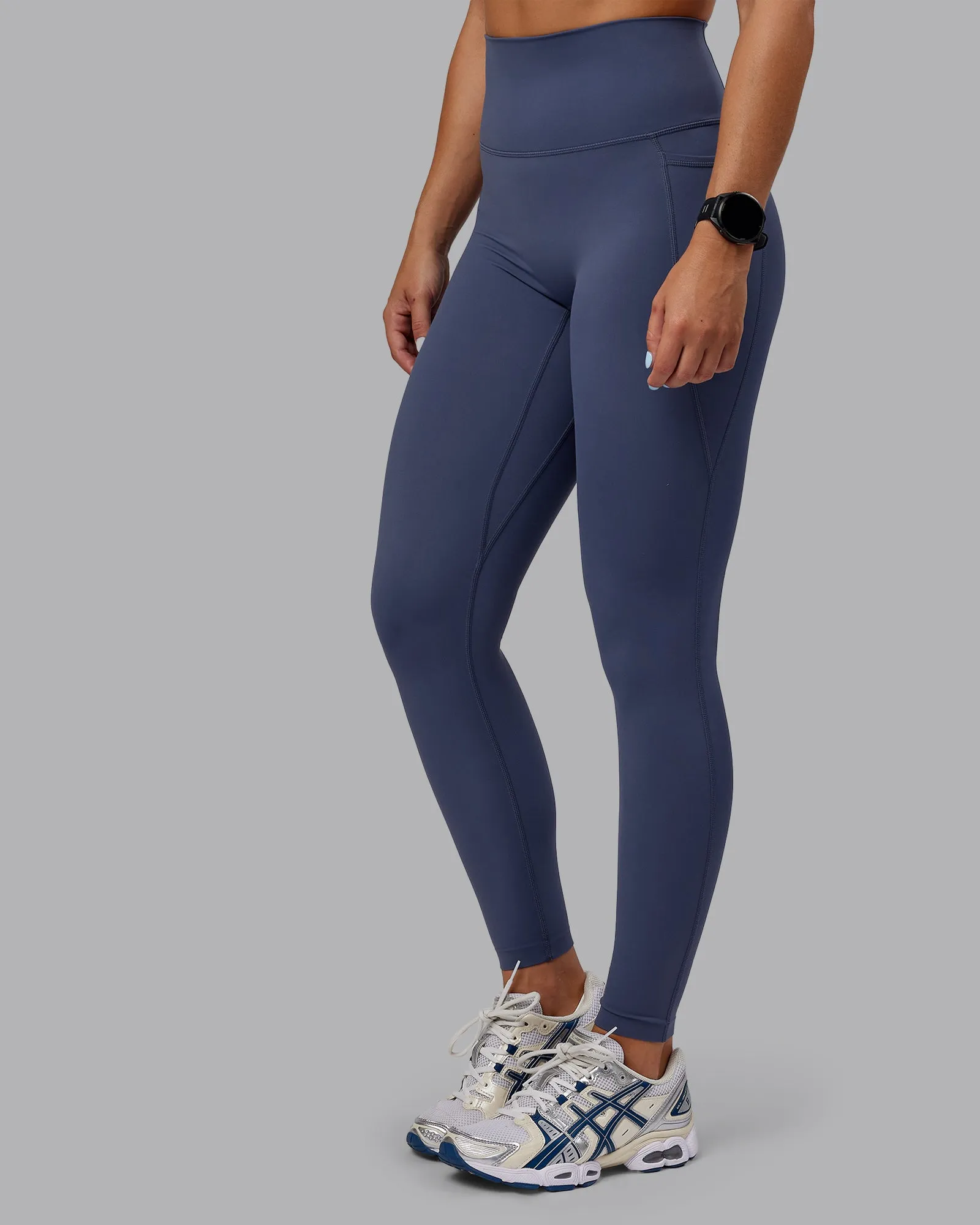 Abs Elixir Full Length Tights With Pockets - Nightshadow Blue