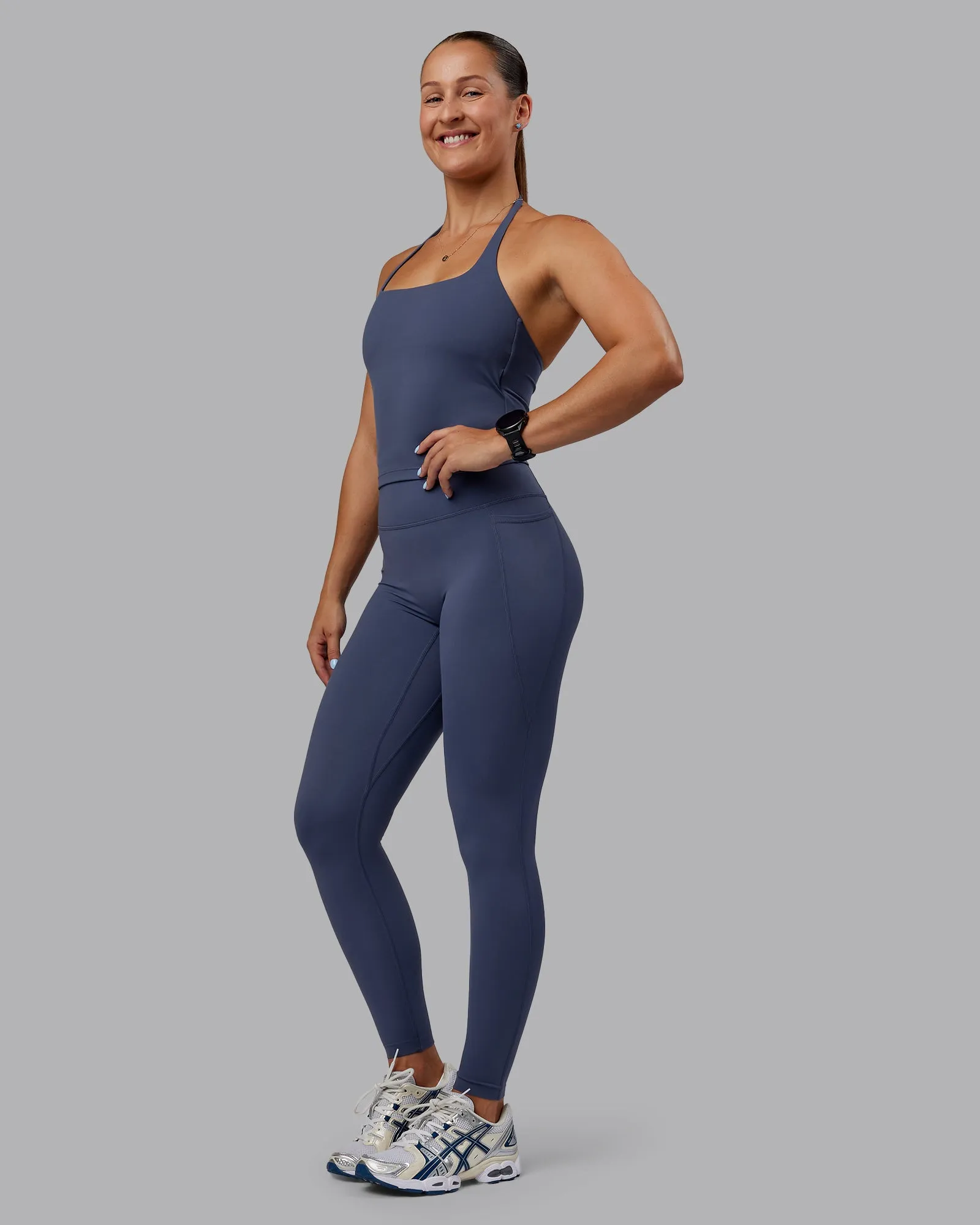 Abs Elixir Full Length Tights With Pockets - Nightshadow Blue