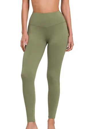 Active Life Light Olive Brushed Leggings