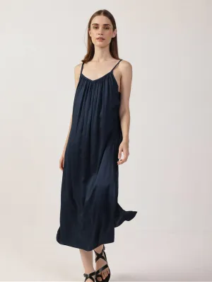 Adele Satin TENCEL™ Midi Dress | Black