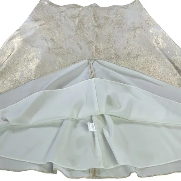 Alex Marie Skirt Size 16 Gracie Metallic White Gold  A-Line Flowy Flair Midi