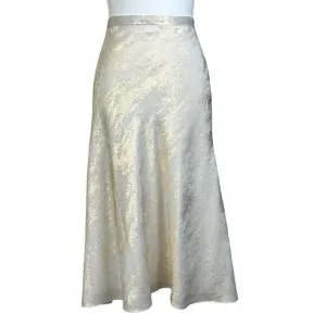 Alex Marie Skirt Size 16 Gracie Metallic White Gold  A-Line Flowy Flair Midi