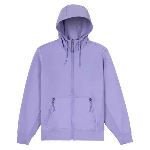 All Weather Double Knit Zip-up Hoodie - Sky Lavender