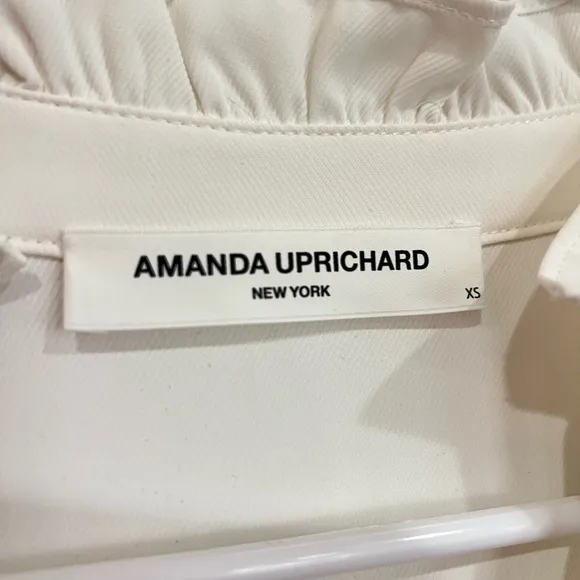 Amanda Uprichard Saffron Midi Dress White Half Sleeve Women’s Size XS