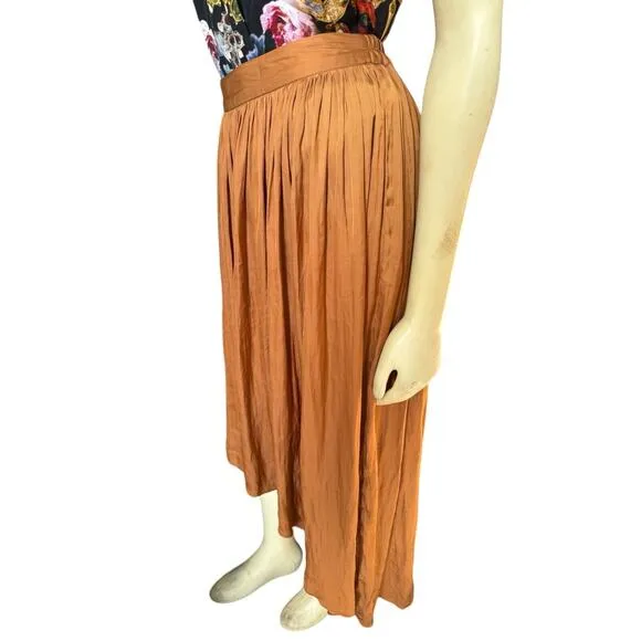 Anthropologie Nomad Copper Morgan Carper Hi Low Boho Spring Midi Skirt S Small