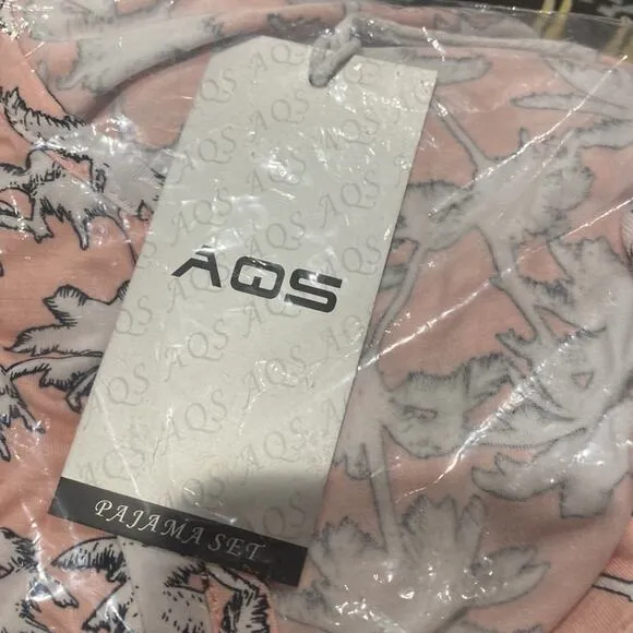 AQS Long Sleeve Henley &amp; Joggers 2-Piece Pajama Set