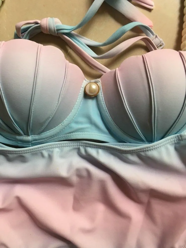 Ariel Retro Mermaid Pearl Shell Bikini