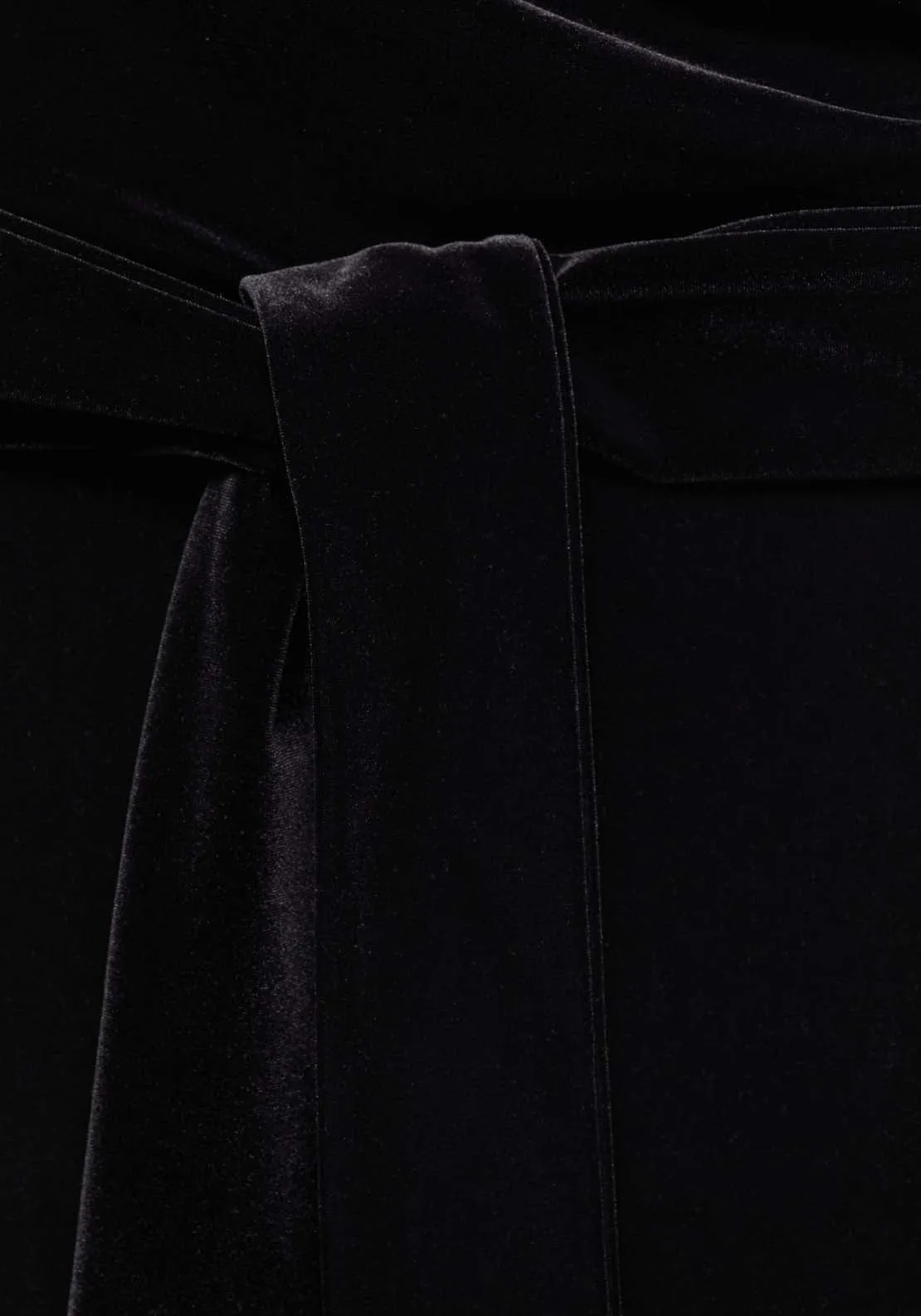 Asymmetric velvet jumpsuit - Black