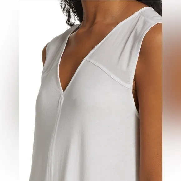 ATM Anthony Thomas Melillo White Sleeveless V Neck Midi Maxi Dress Size S