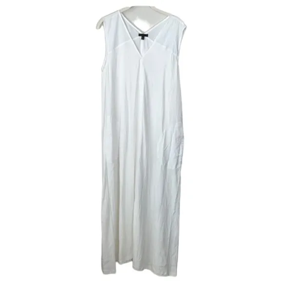 ATM Anthony Thomas Melillo White Sleeveless V Neck Midi Maxi Dress Size S