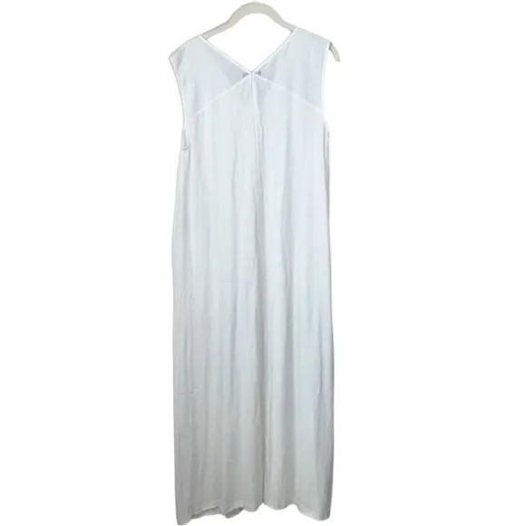 ATM Anthony Thomas Melillo White Sleeveless V Neck Midi Maxi Dress Size S