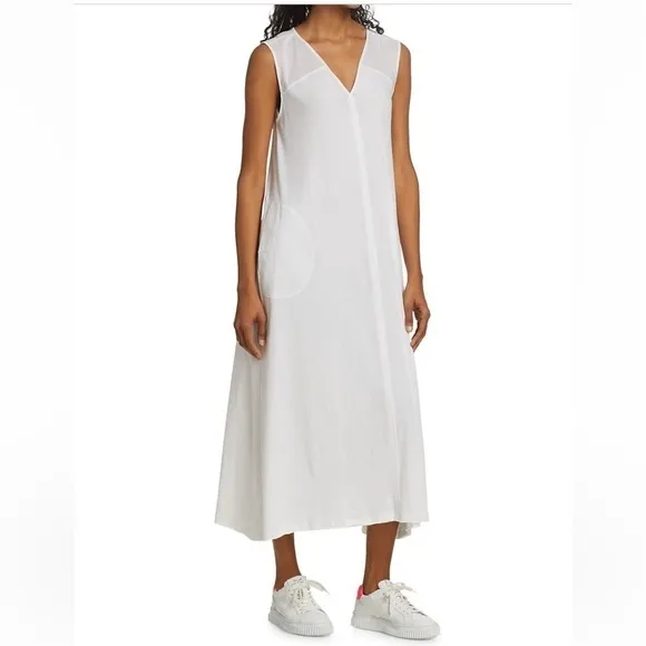 ATM Anthony Thomas Melillo White Sleeveless V Neck Midi Maxi Dress Size S