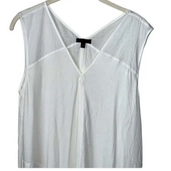 ATM Anthony Thomas Melillo White Sleeveless V Neck Midi Maxi Dress Size S