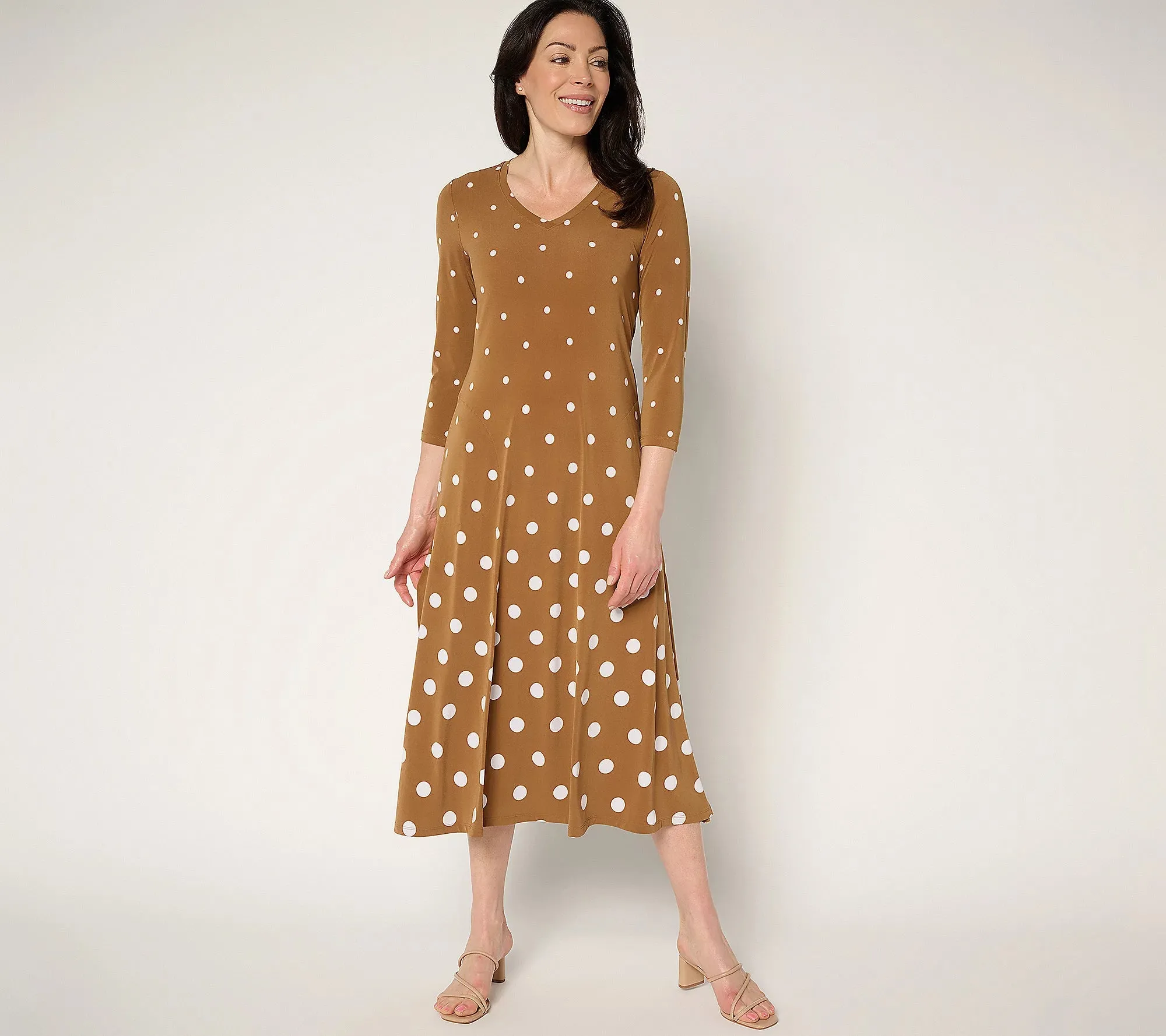 Attitudes by Renee Como Jersey Ombre Polka Dot Midi Dress