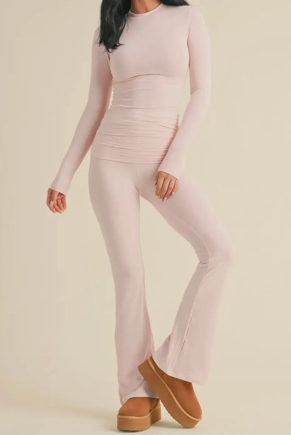 Ballerina Pink Fold Over Lounge Set