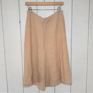 Banana Republic Cream Linen Midi Skirt