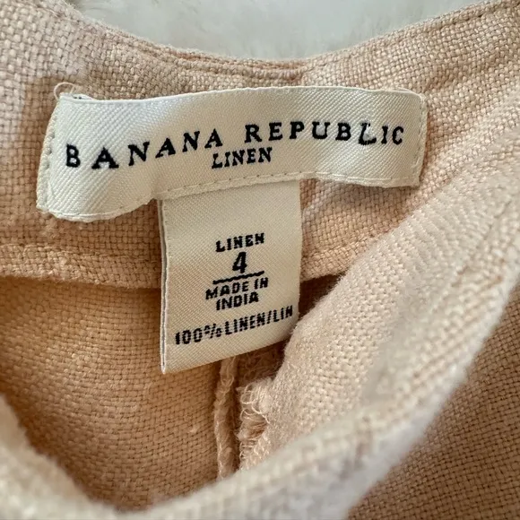Banana Republic Cream Linen Midi Skirt