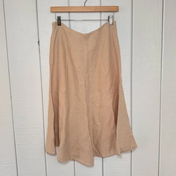 Banana Republic Cream Linen Midi Skirt