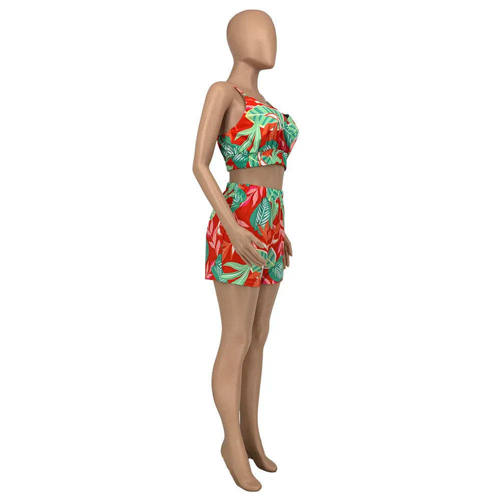 Beach Wear Print 3 Piece Cover Up Bathing Suit