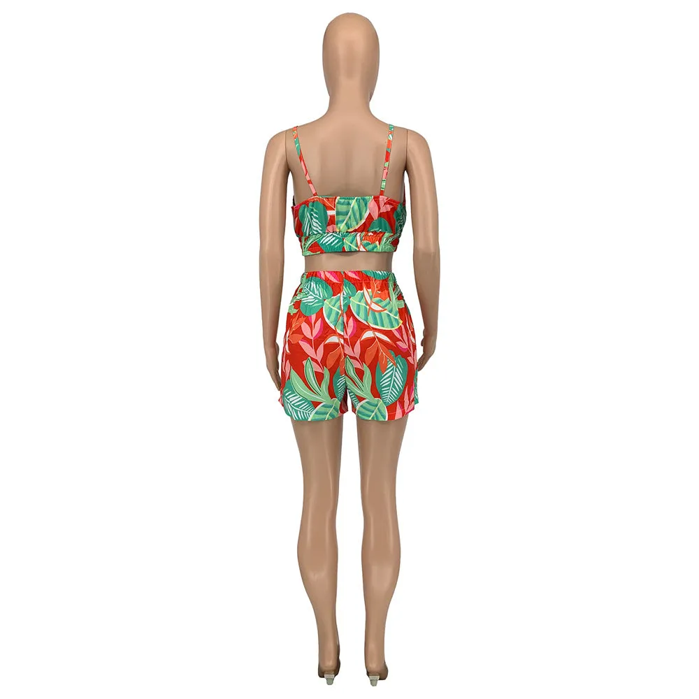 Beach Wear Print 3 Piece Cover Up Bathing Suit