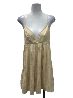Beige Pleated Dress