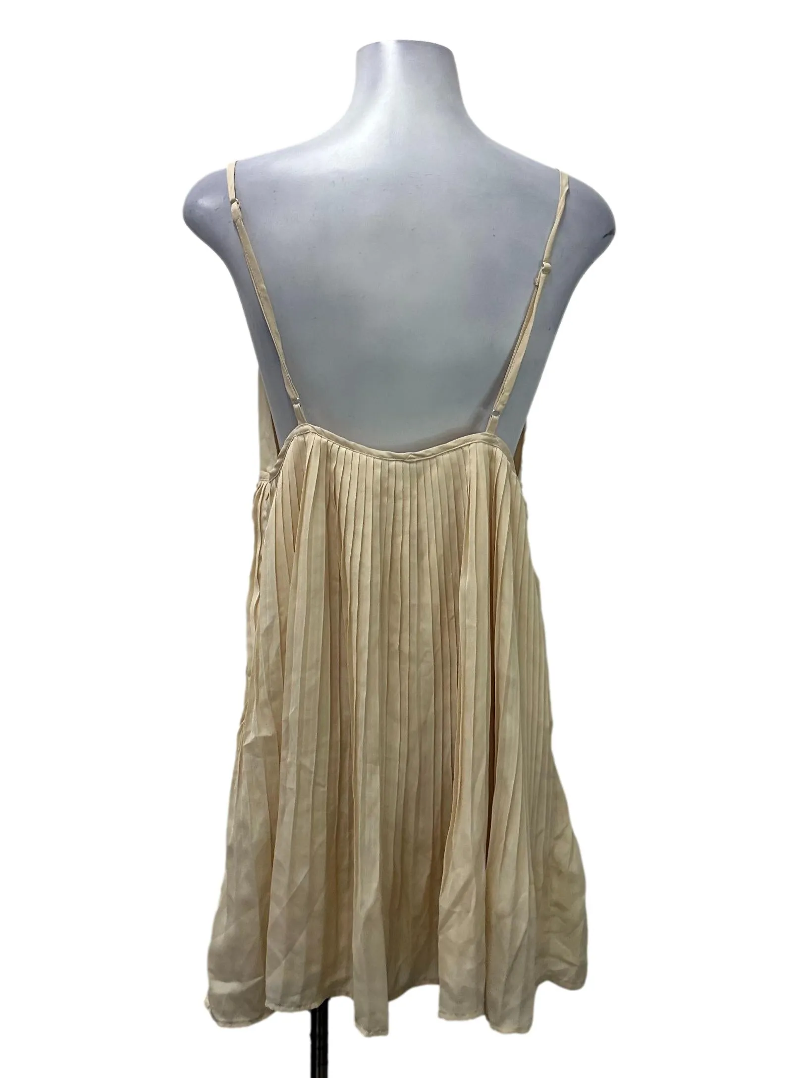 Beige Pleated Dress