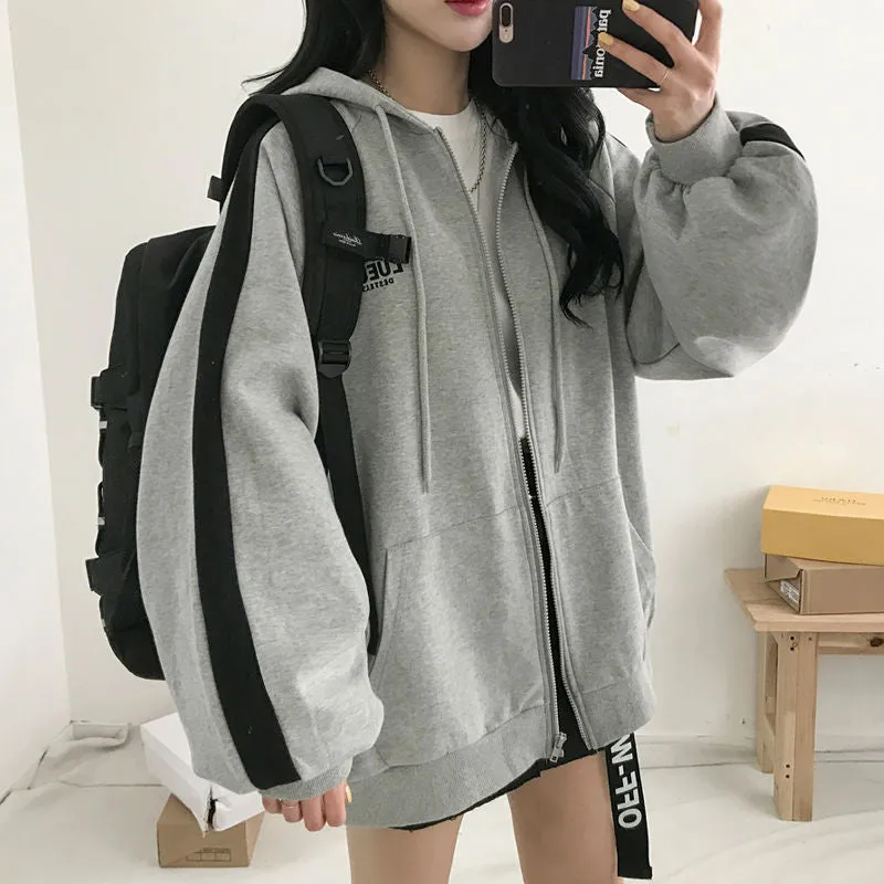 BerryBetty - Oversized Hoodies Women Casual Long Sleeve Loose Sweatshirts Female Harajuku Street Boyfriend Style Sweatshirt Fleece Clothes