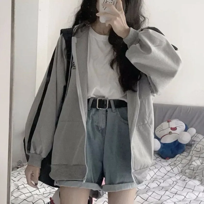 BerryBetty - Oversized Hoodies Women Casual Long Sleeve Loose Sweatshirts Female Harajuku Street Boyfriend Style Sweatshirt Fleece Clothes