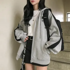 BerryBetty - Oversized Hoodies Women Casual Long Sleeve Loose Sweatshirts Female Harajuku Street Boyfriend Style Sweatshirt Fleece Clothes