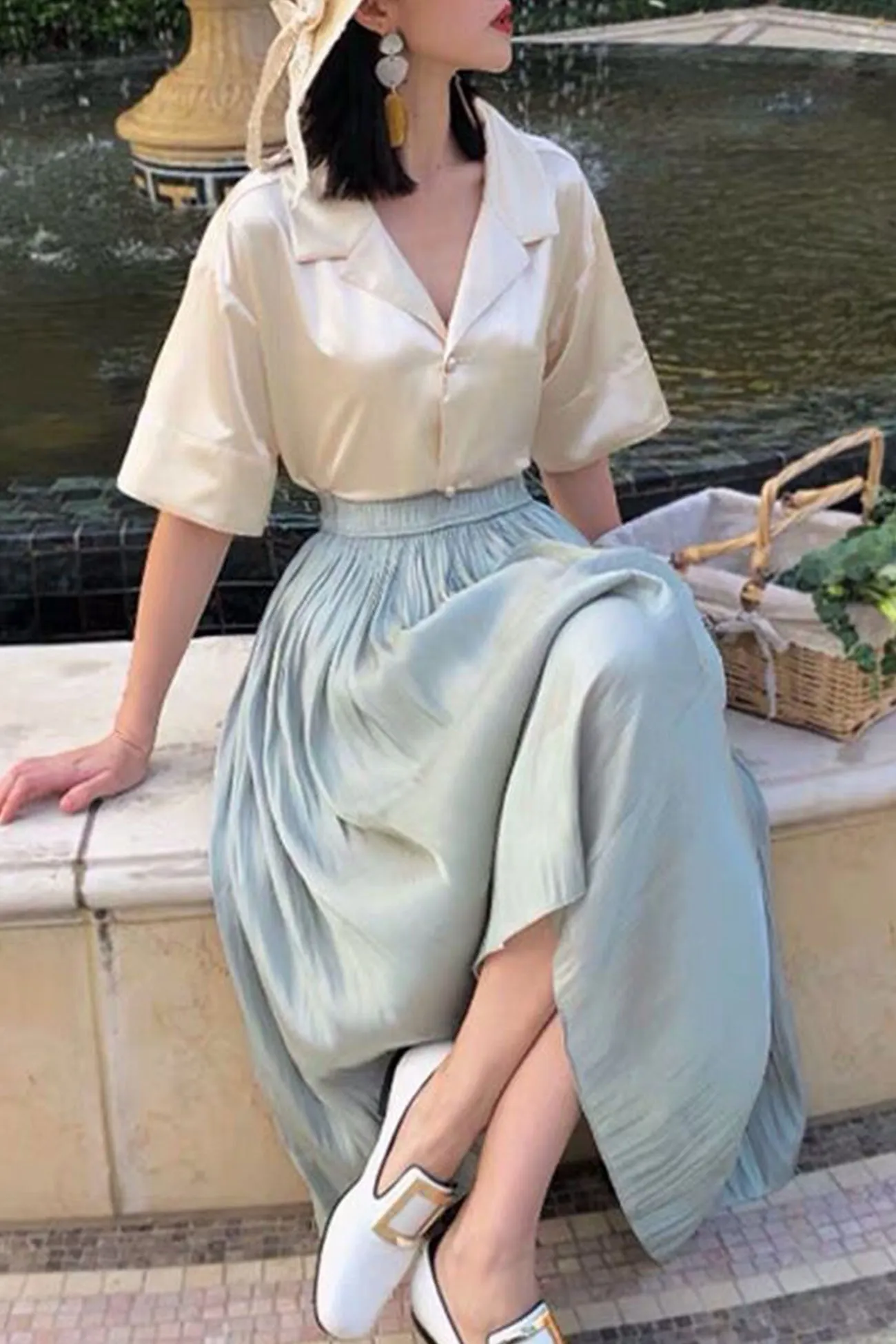 BerryBetty - Solid Streamer Crinkle Skirt