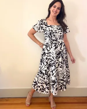 Bethany Midi Dress | Black   Cream