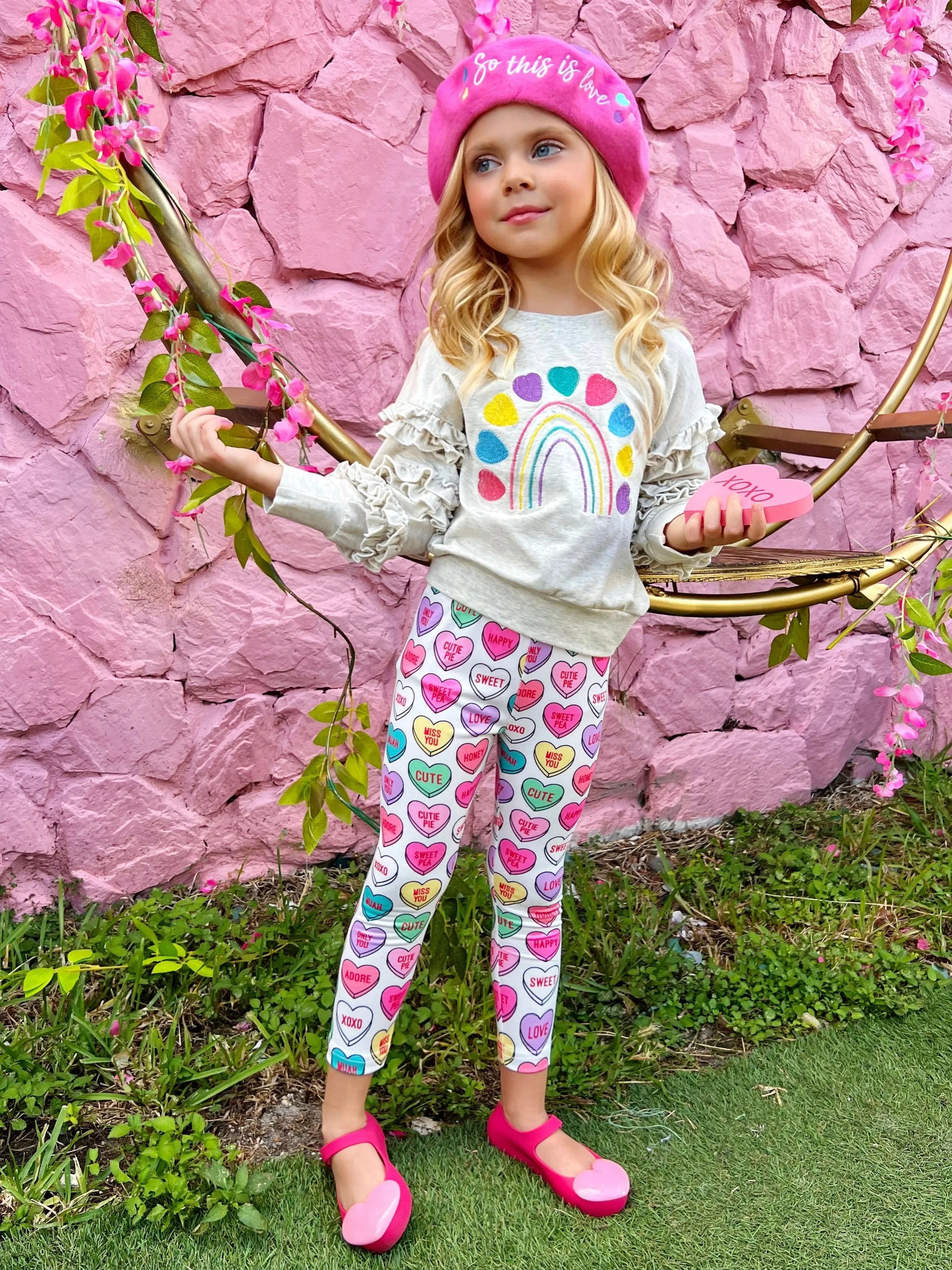 Big Love Rainbow Heart Top and Legging Set