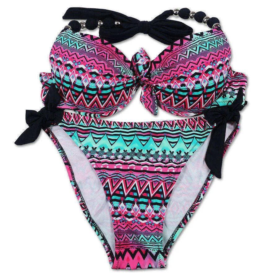 Bikinis Women Print Floral Bikini Women Swimsuits Brazilian Push Up Bikini Set Bathing Suits Plus Size Swimwear Female XXL