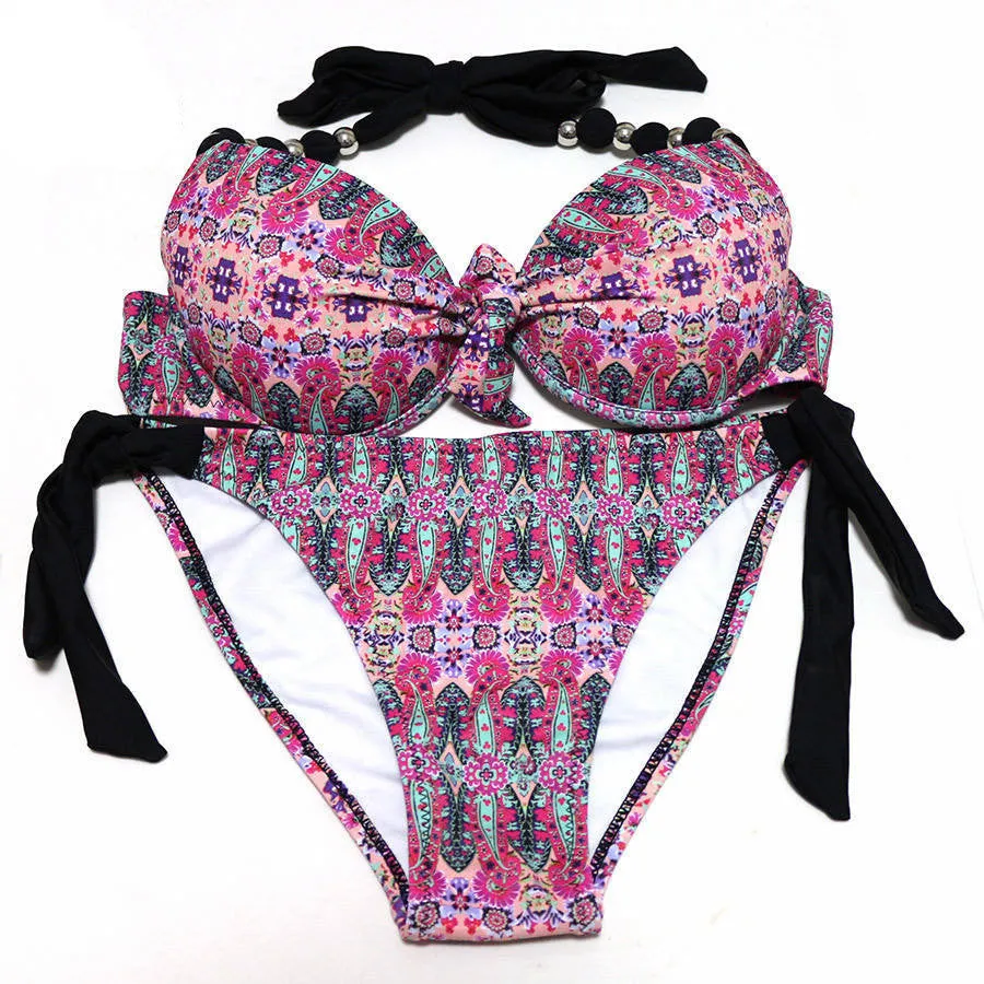 Bikinis Women Print Floral Bikini Women Swimsuits Brazilian Push Up Bikini Set Bathing Suits Plus Size Swimwear Female XXL