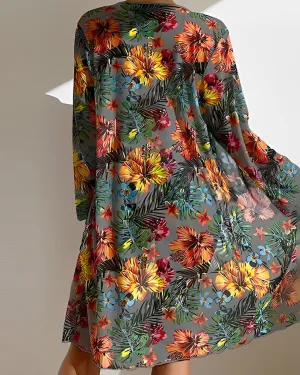 Bittor® | Tropical Print Cover Up Bikini Set