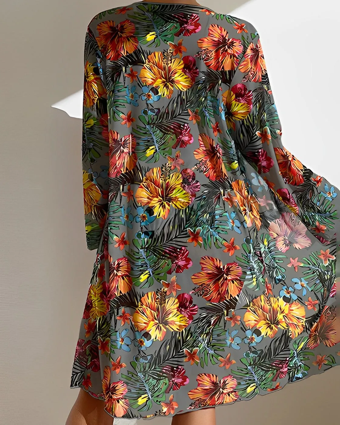 Bittor® | Tropical Print Cover Up Bikini Set