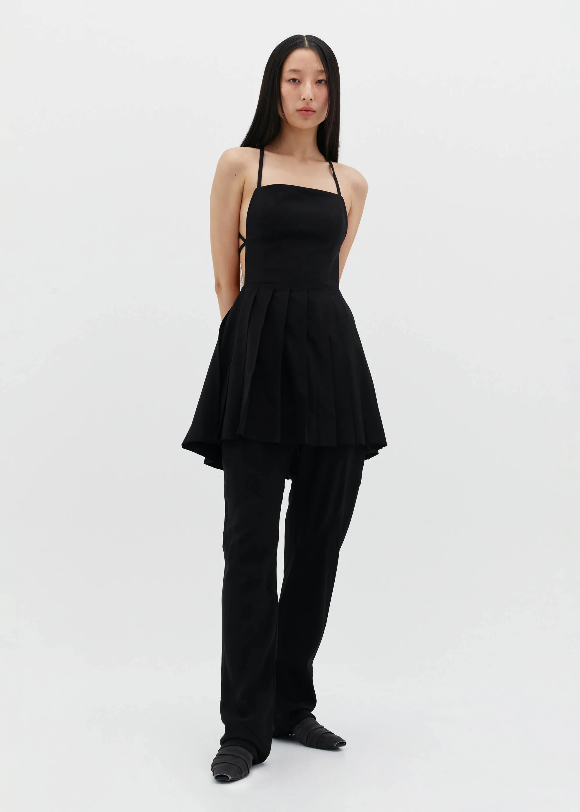 Black Apron Mini Dress